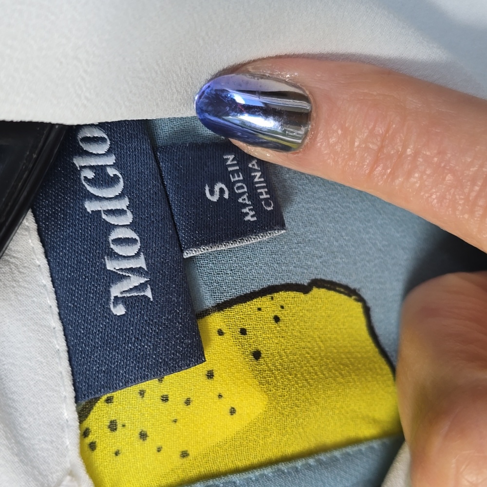 Modcloth blue & yellow lemon print swing dress with peter pan collar - Picture 15 of 16